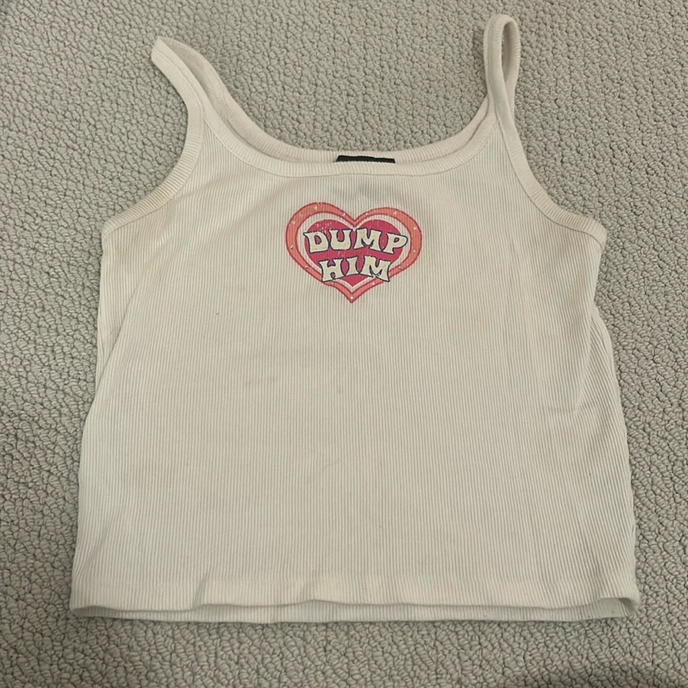 dump him rhinestone tank top y2k bratz